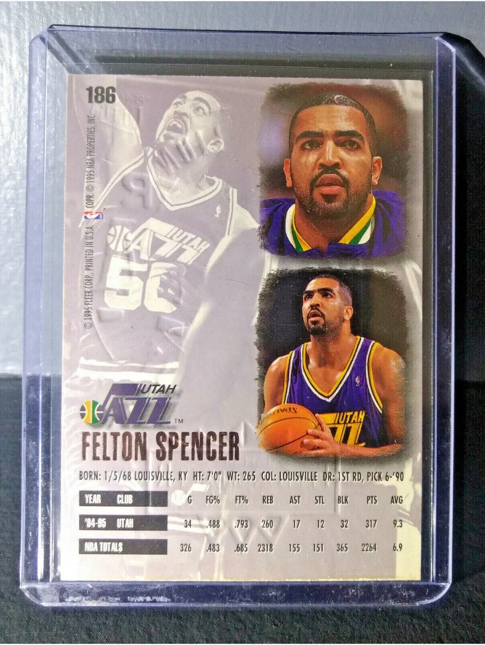 1995-96 Felton Spencer Fleer Ultra Gold Medallion #186 Basketball Card